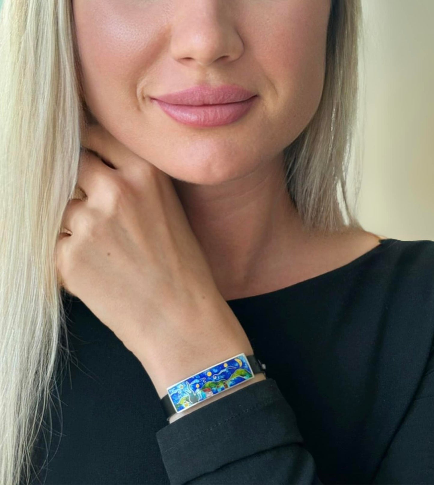 Браслет «Звездная ночь» – серебро и эмаль.