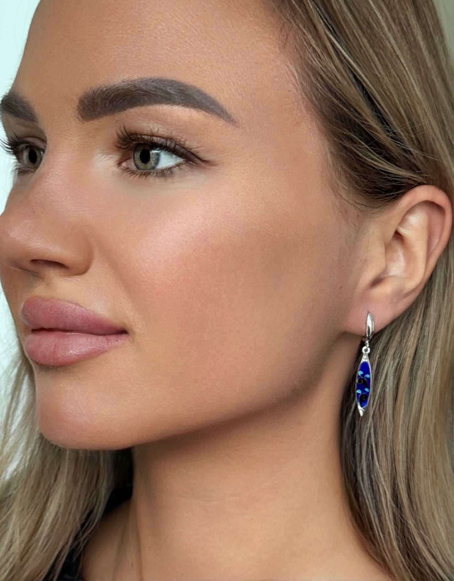 Серьги «Океанская ночь» — серебро минанкари и эмаль