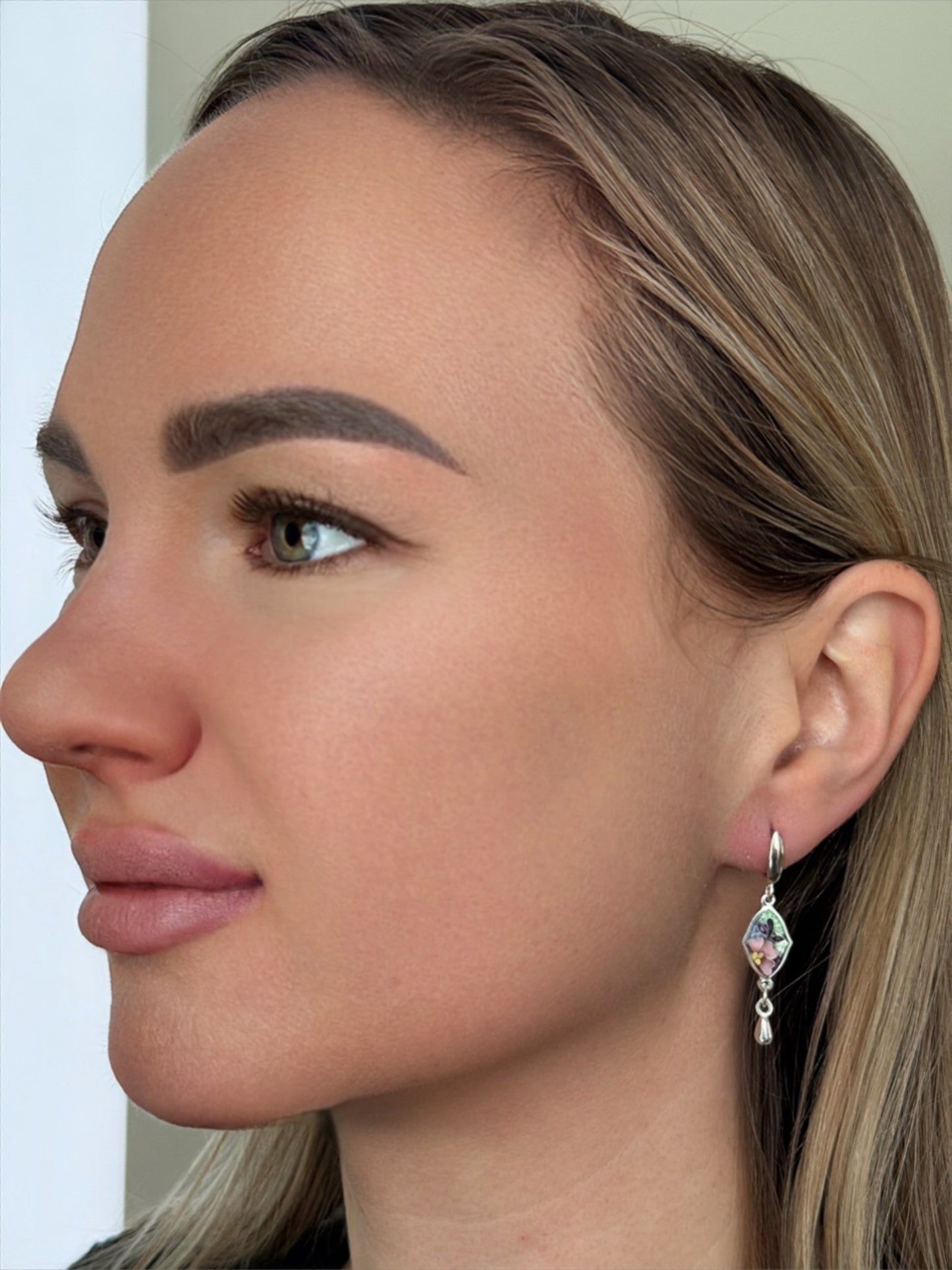 Earrings “Pink Blossom” – Minanqari Silver & Enamel
