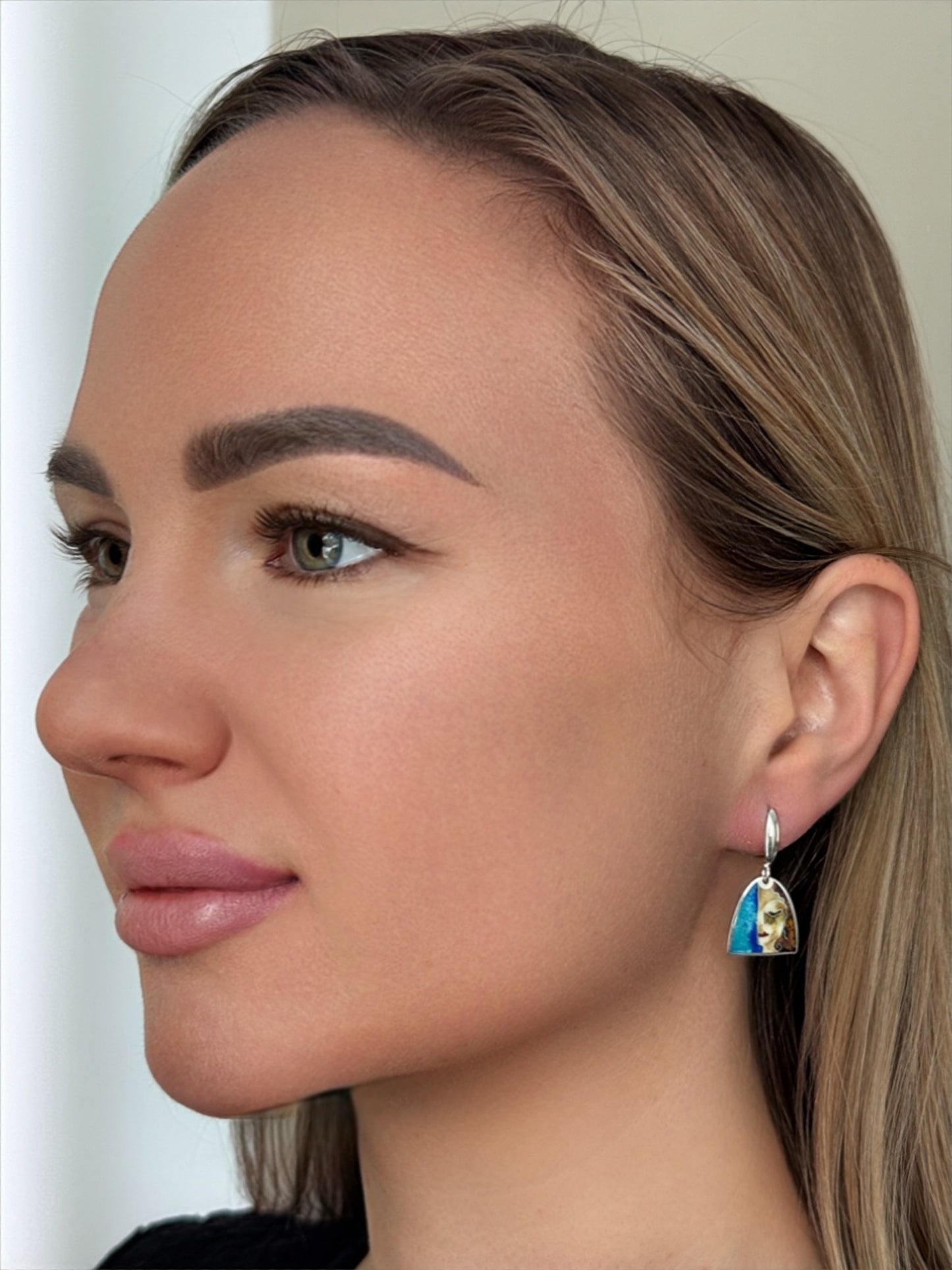 Earrings “Golden Tears” - Minanqari Silver & Enamel