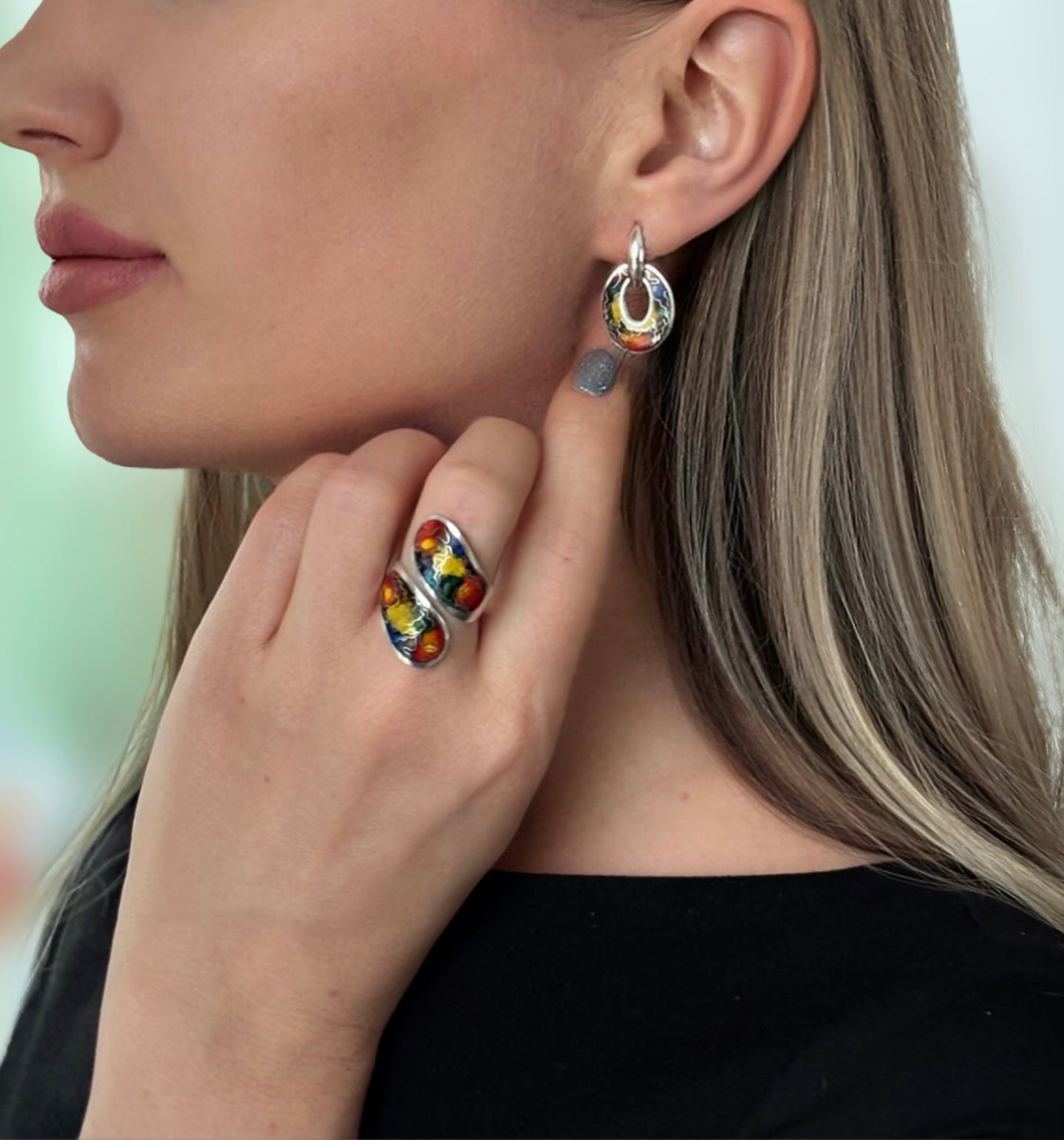 Earrings "View from the Rose Garden"