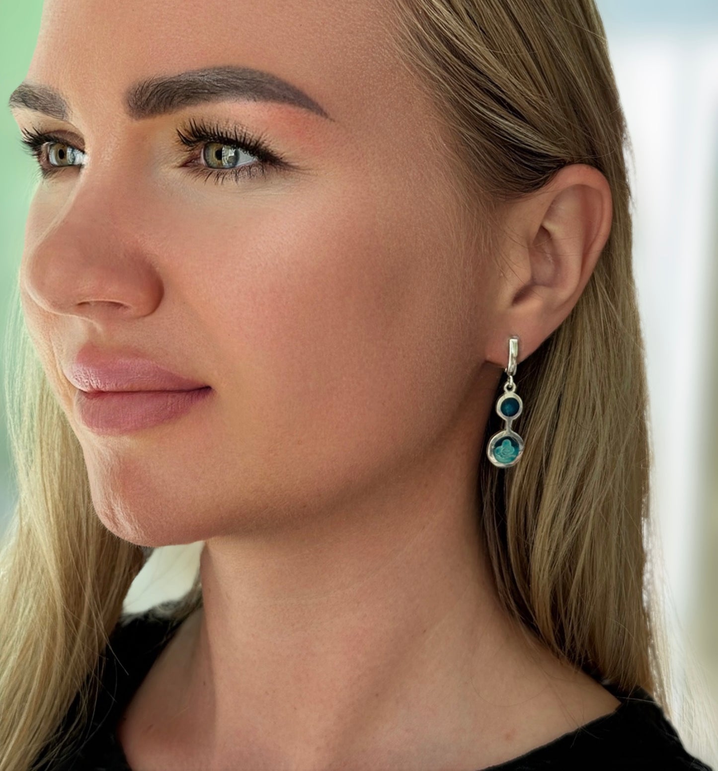 Earrings “Cloud Whisper” – Minanqari Silver & Enamel