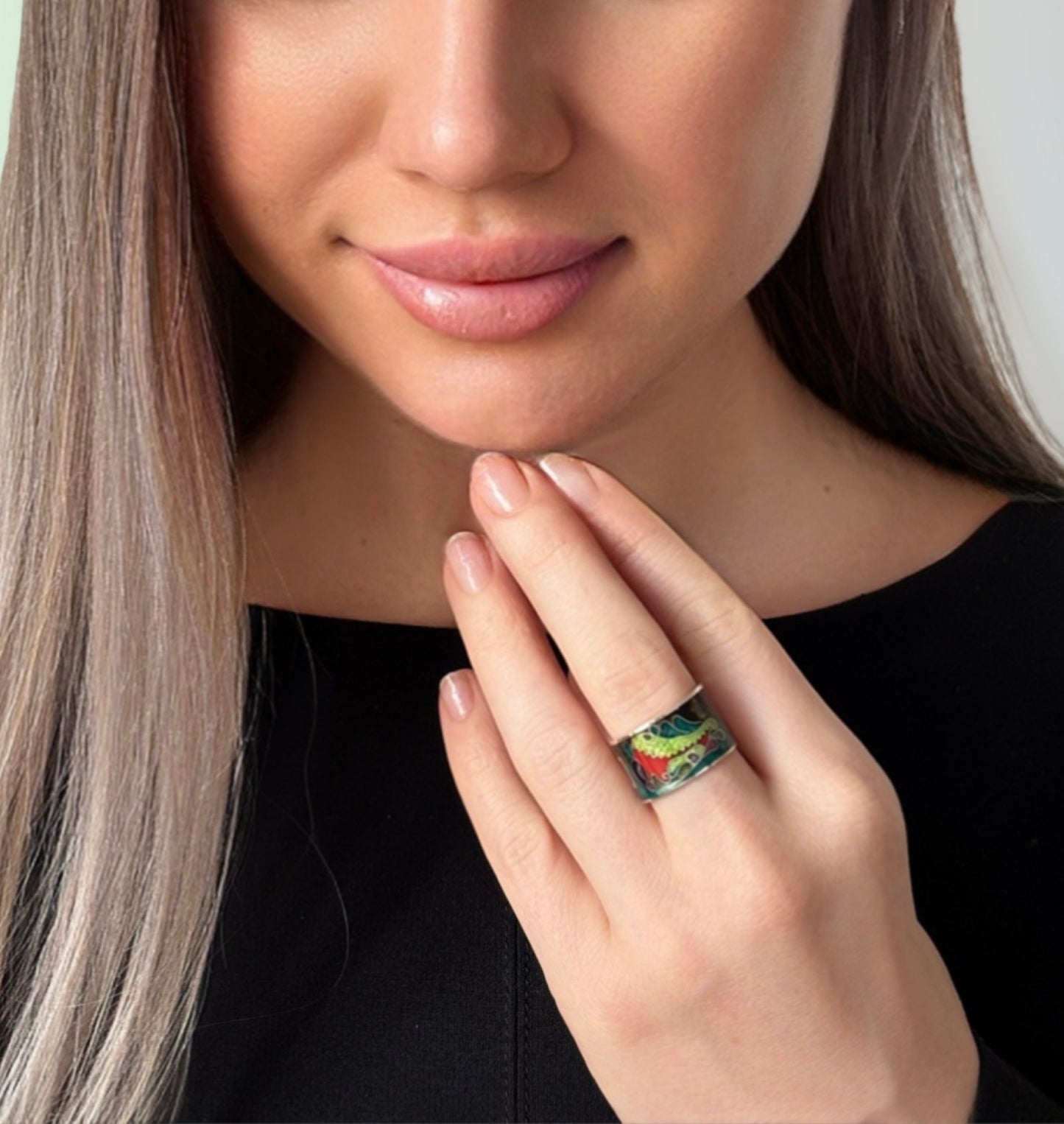 Ring "Emerald Flame "