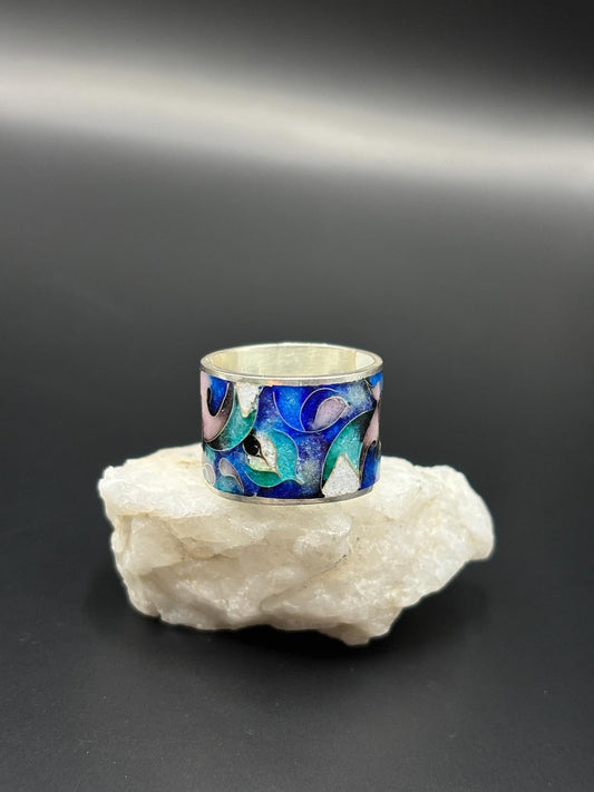 Ring "Blue Abstraction"