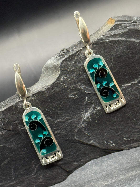Earrings “Emerald Wave”