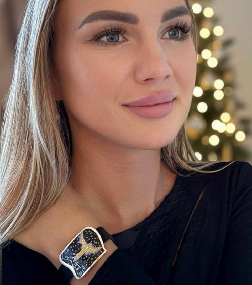 Bracelet “Winter Angel” – Silver Minanqari Enamel