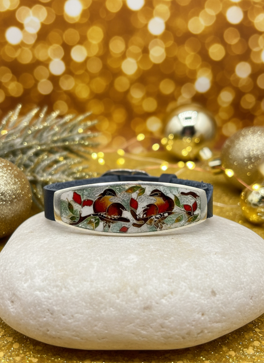Bracelet “Winter Melody” — Minanqari Enamel & Silver