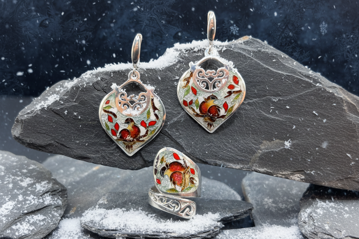 Set “Song of Snow” — Minanqari Silver & Enamel