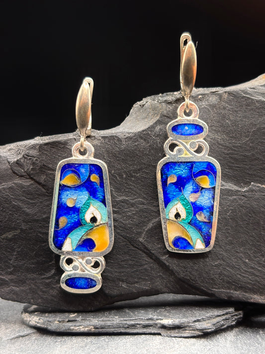 Серьги "Синяя абстракция"