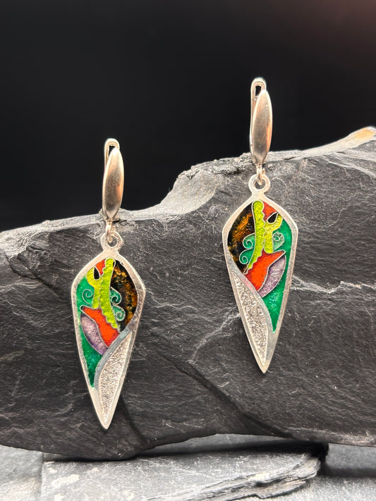 Earings  “Fire and Leaves”