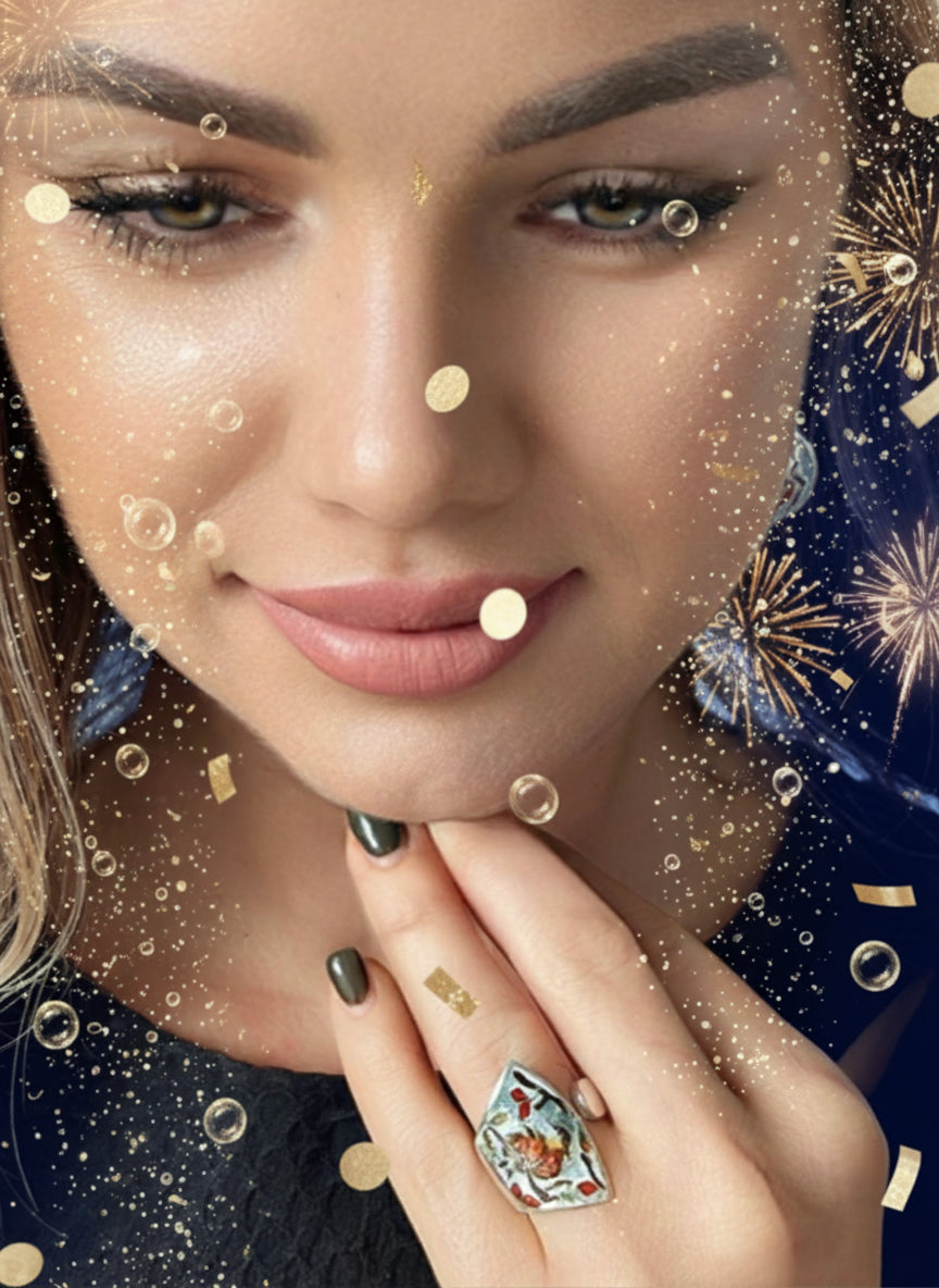 Ring “Song of Snow” – Minanqari Silver & Enamel