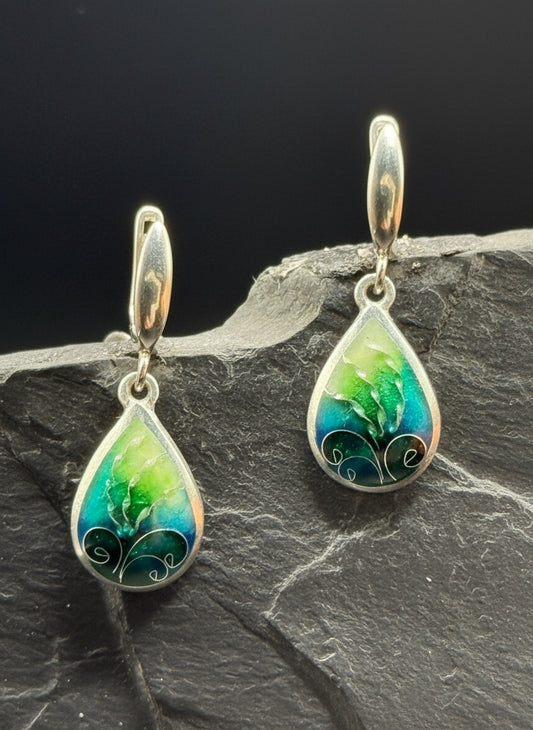 Earrings "Green Breeze" Minanqari Handmade Silver