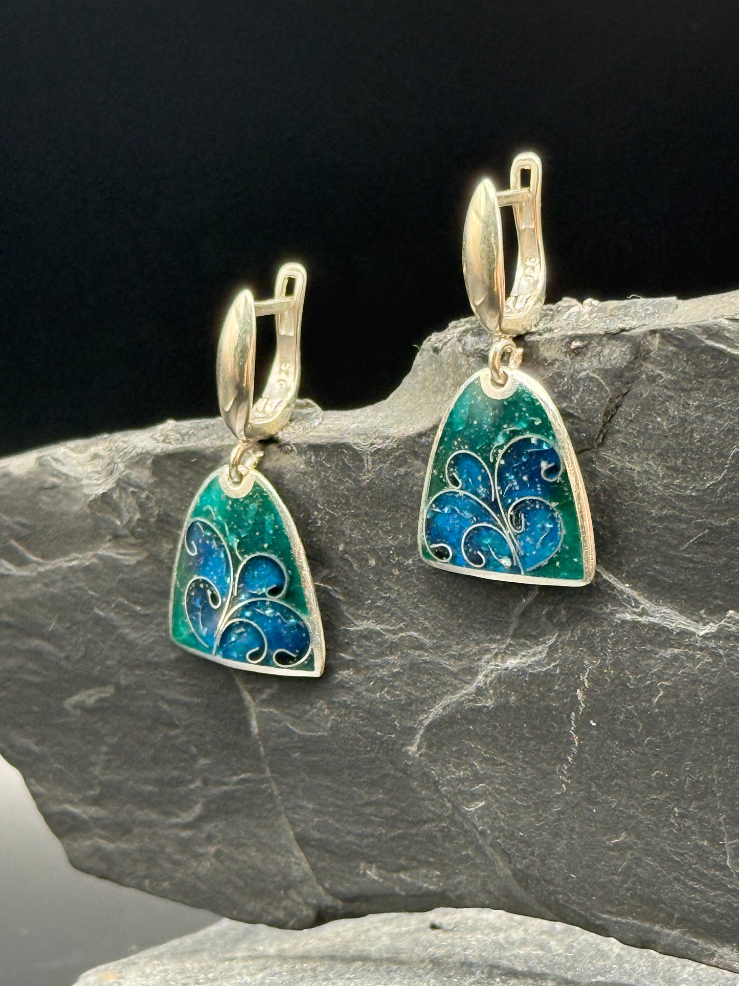 Earrings “Sea Breeze” - Minanqari Silver & Enamel