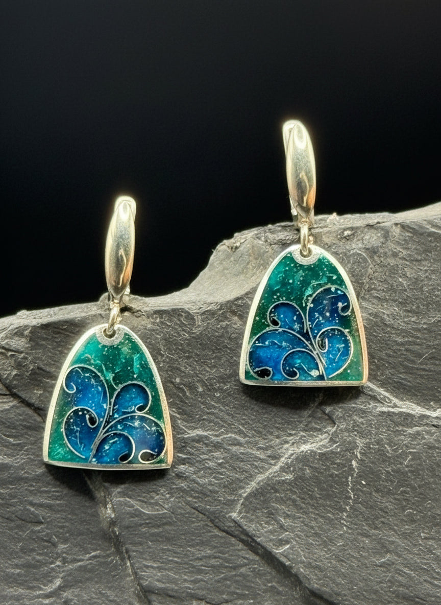 Earrings “Sea Breeze” - Minanqari Silver & Enamel
