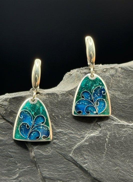 Earrings “Sea Breeze” - Minanqari Silver & Enamel