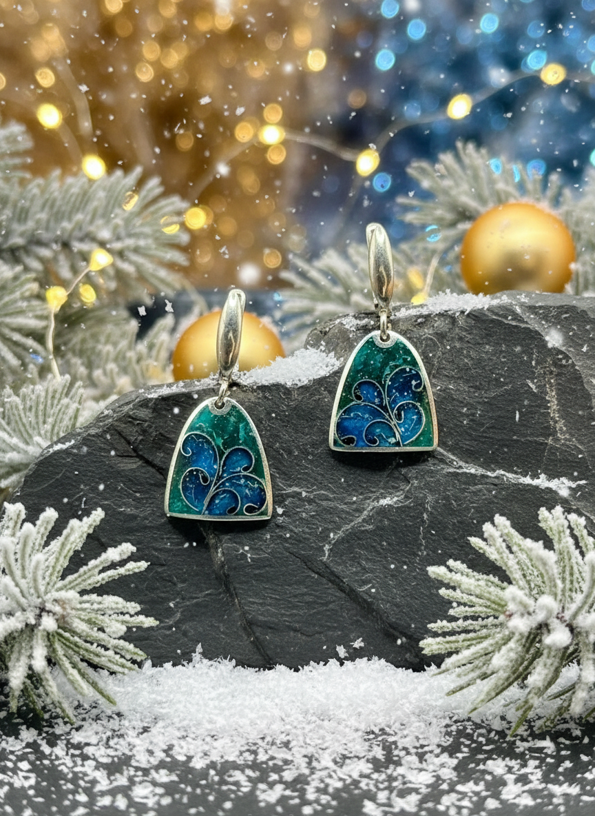 Earrings “Sea Breeze” - Minanqari Silver & Enamel