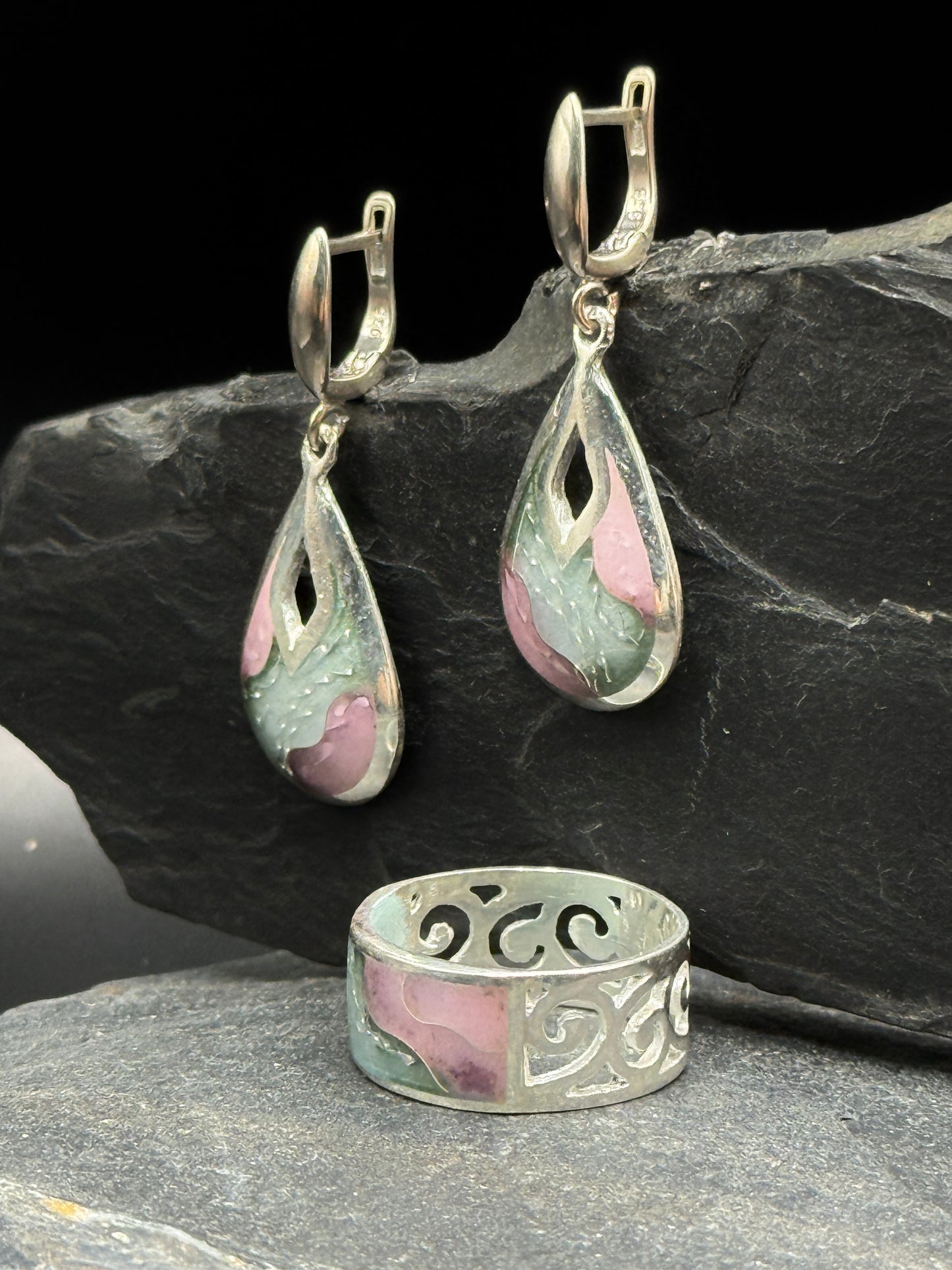 Set “Pastel Waves” - Minanqari Silver & Enamel