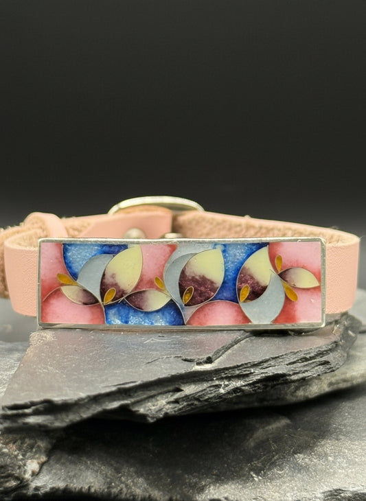 Браслет «Пастельные цветы» — серебро и эмаль Минанкари.
