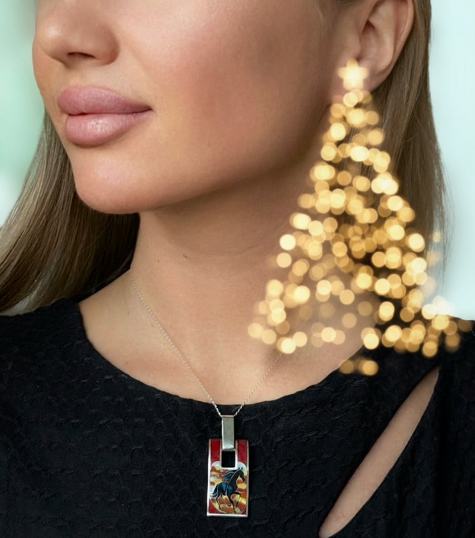 Fireborn Stallion Pendant – Minanqari Enamel