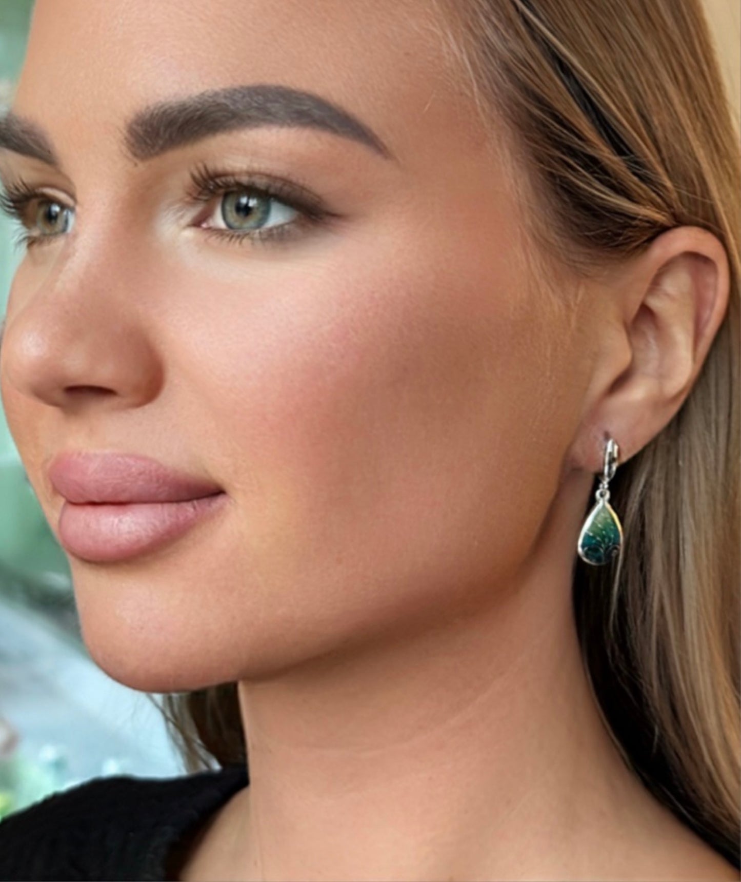 Earrings "Green Breeze" Minanqari Handmade Silver
