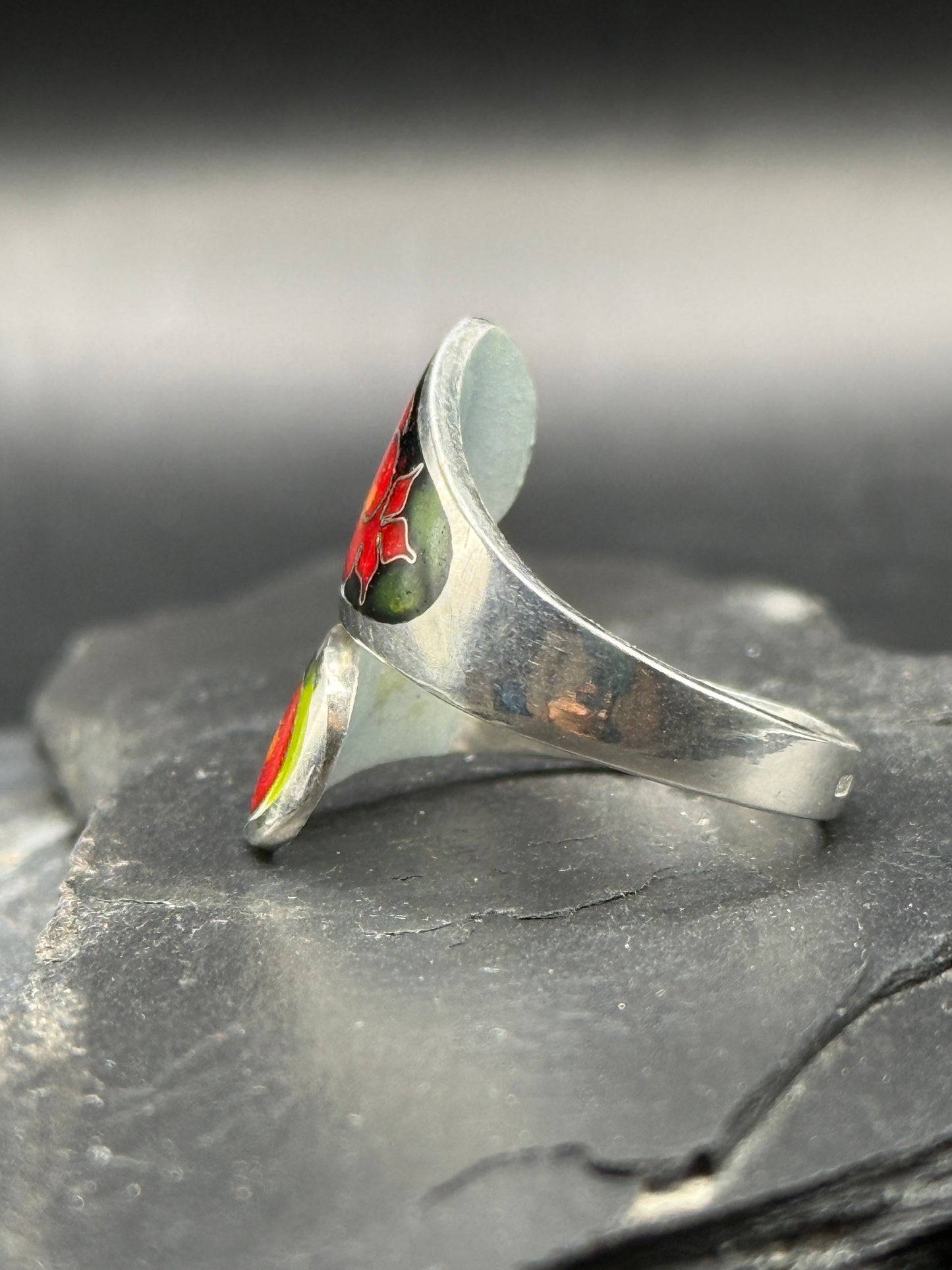 Ring “Pomegranate Spiral” - Minanqari Silver & Enamel