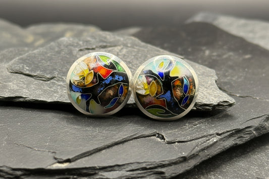 Earrings "The Blooming Of Dreams" - Handcrafted Enamel