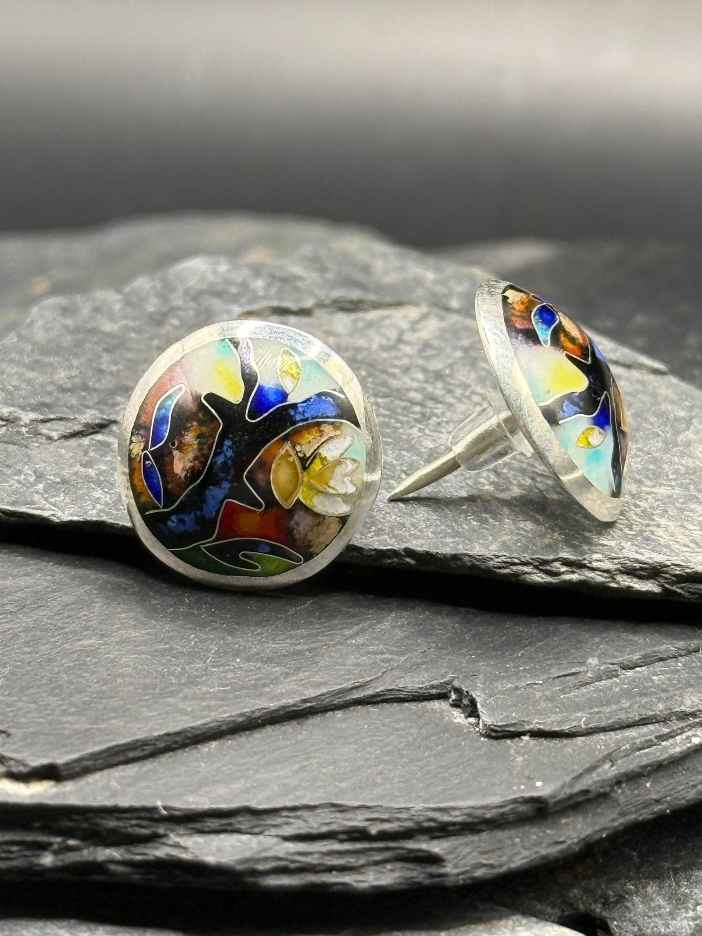 Earrings "The Blooming Of Dreams" - Handcrafted Enamel