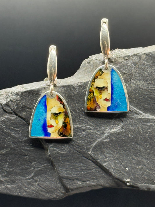 Kõrvarõngad “Kuldsed pisarad” - Minanqari hõbe ja email