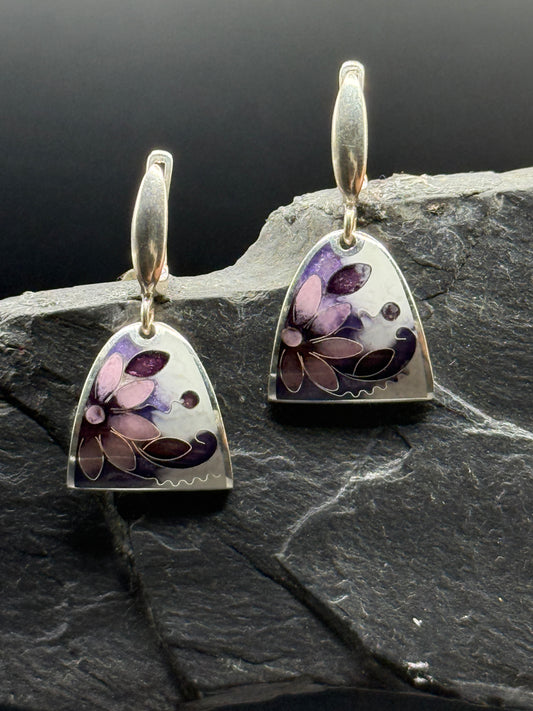 Earrings “Violet Whisper” – Minanqari Silver & Enamel