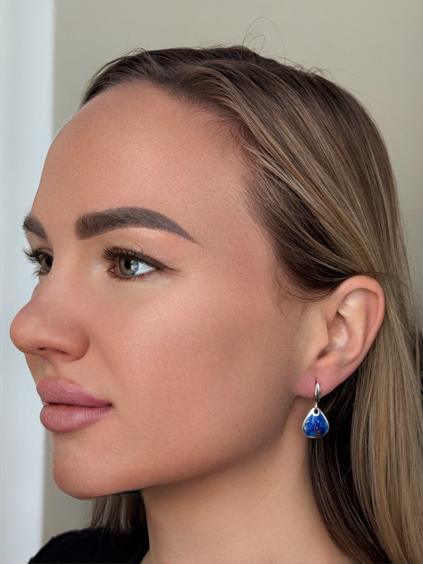 Earrings “Deep Blue Flame” – Minanqari Silver & Enamel