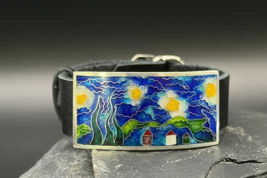 Браслет «Звездная ночь» – серебряный браслет с эмалевым покрытием.