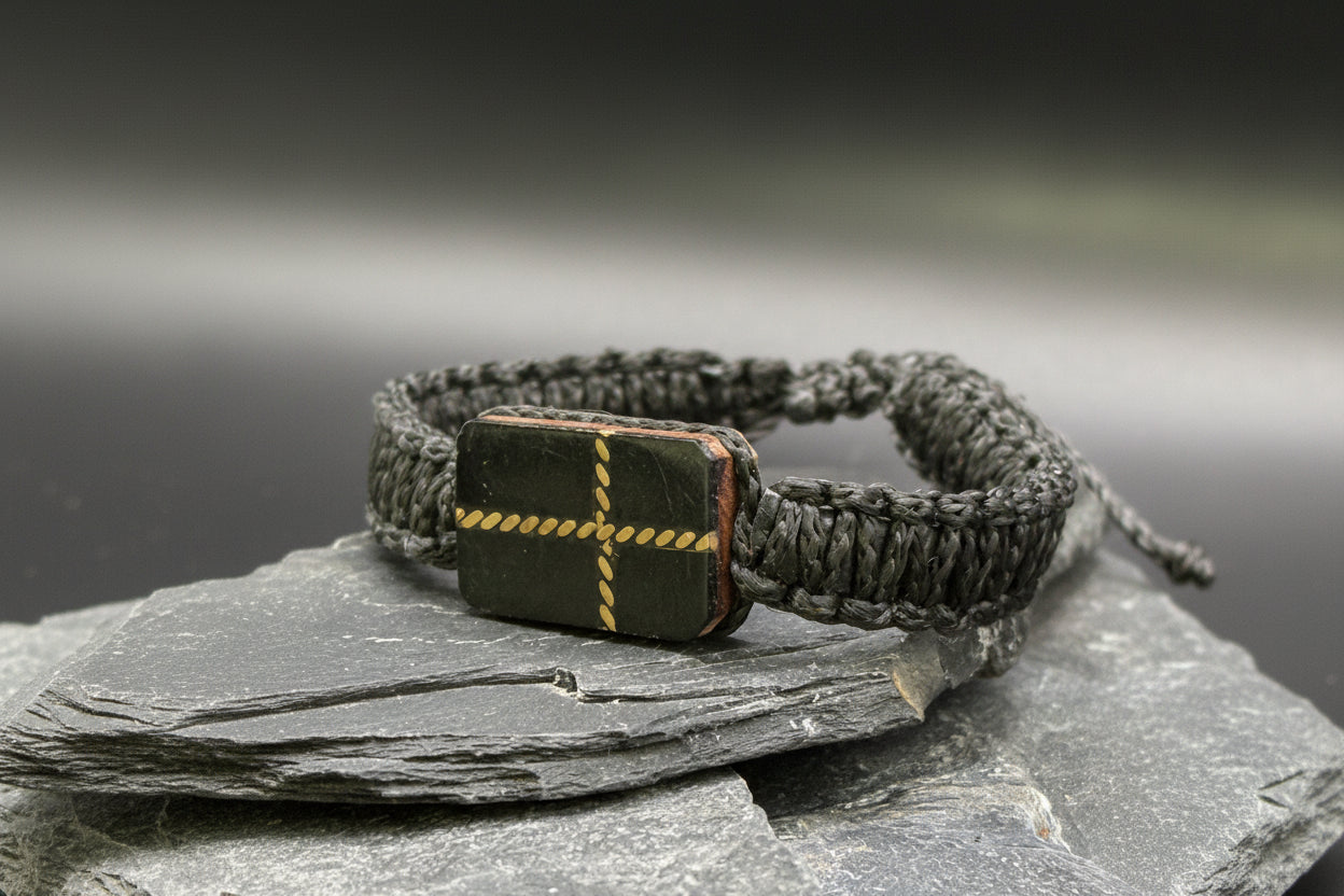 Jet Bracelet “Black Shield” – Protection Talisman Handmade