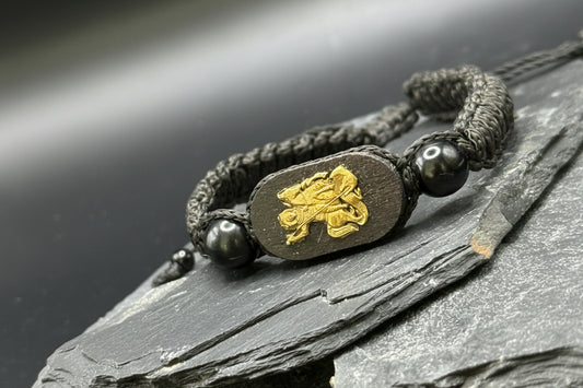 Jet Bracelet “Saint George” – Protection Talisman Handmade