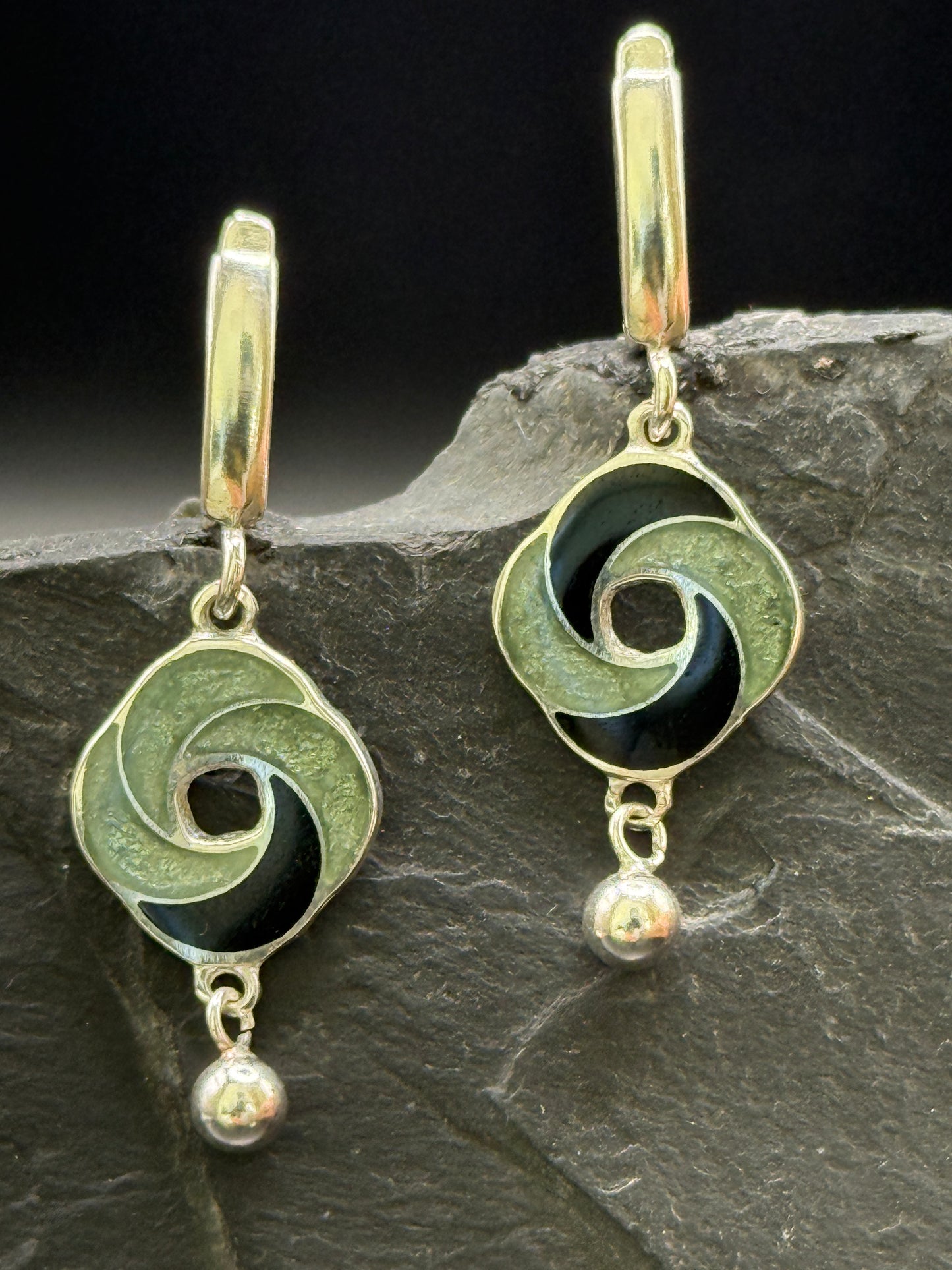 Earrings “Harmony Spiral” – Minanqari Silver & Enamel