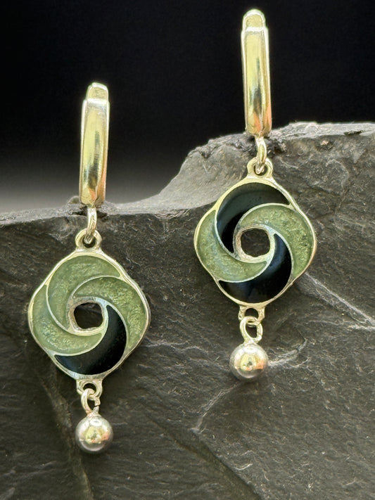 Earrings “Harmony Spiral” – Minanqari Silver & Enamel