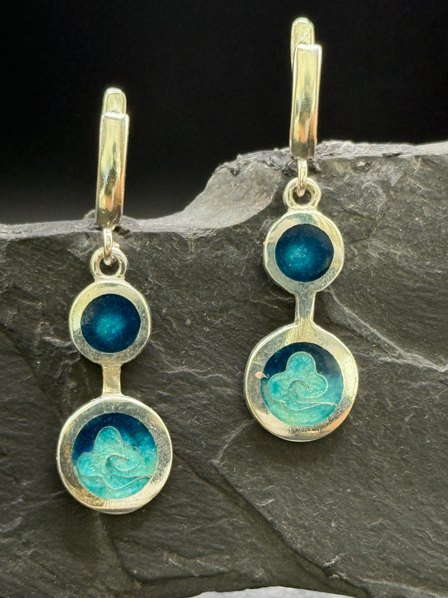 Earrings “Cloud Whisper” – Minanqari Silver & Enamel