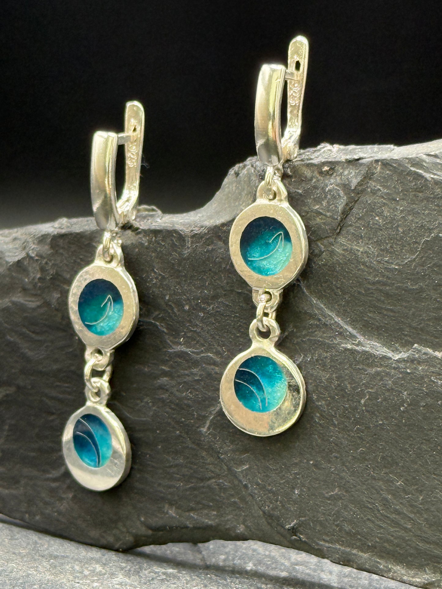 Earrings “Cloud Whisper” – Minanqari Silver & Enamel