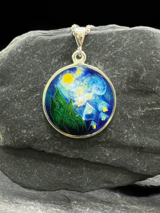 Pendant “Starry Night” – Klimt Inspired Minanqari Silver & Enamel