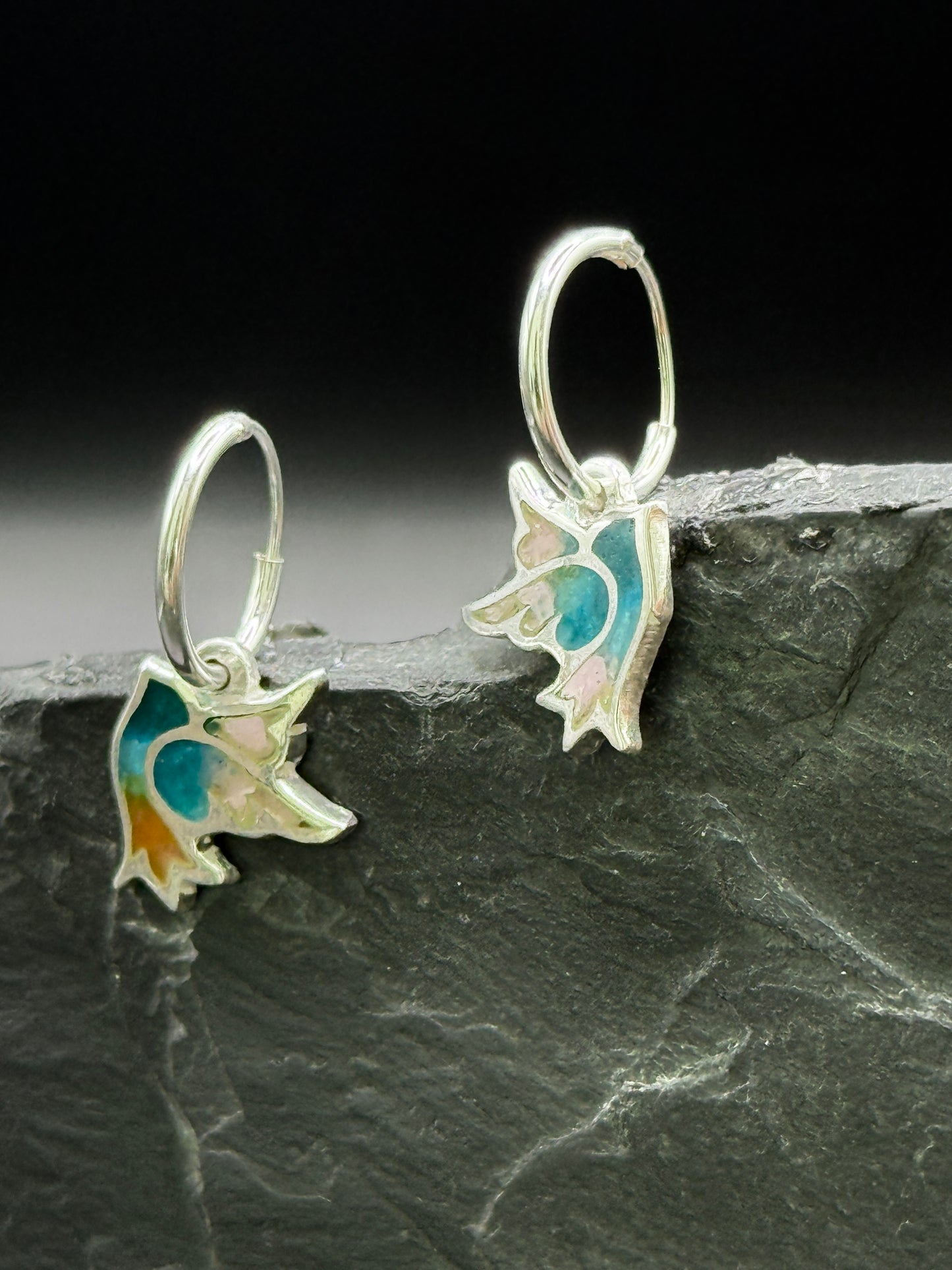 Kids Earrings “Little Birds” – Minanqari Silver & Enamel