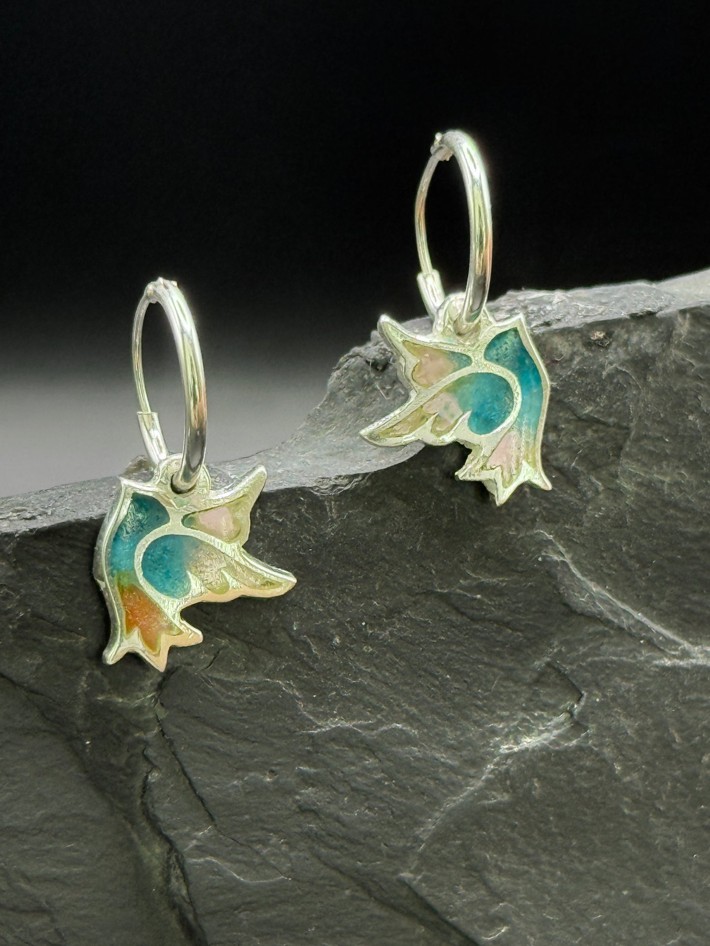 Kids Earrings “Little Birds” – Minanqari Silver & Enamel