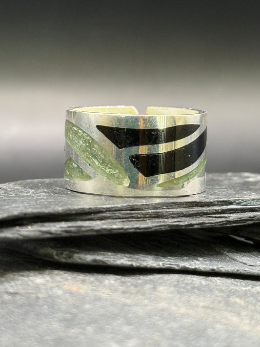 Ring “Forest Geometry” – Minanqari Silver & Enamel