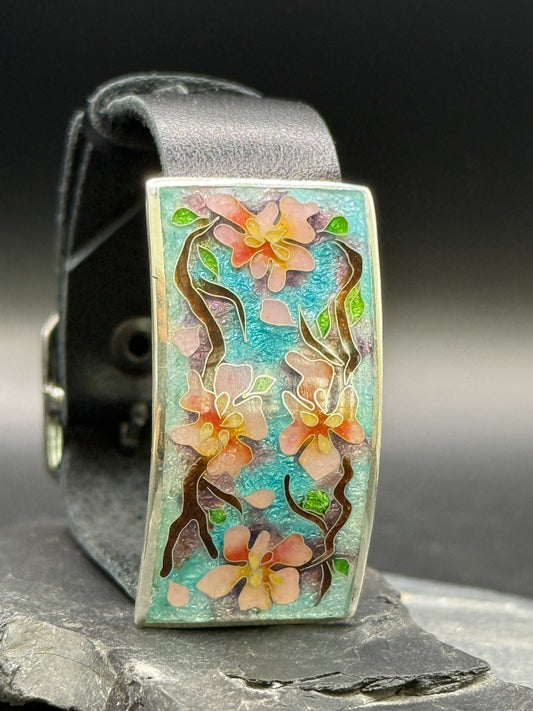 Bracelet "Sakura" – Gold Plated Minanqari Silver & Enamel