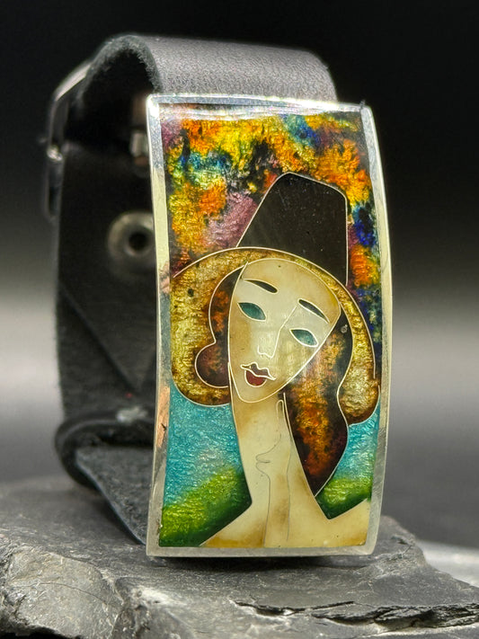 Bracelet “Jeanne Hébuterne” – Modigliani Inspired Minanqari Leather Bracelet