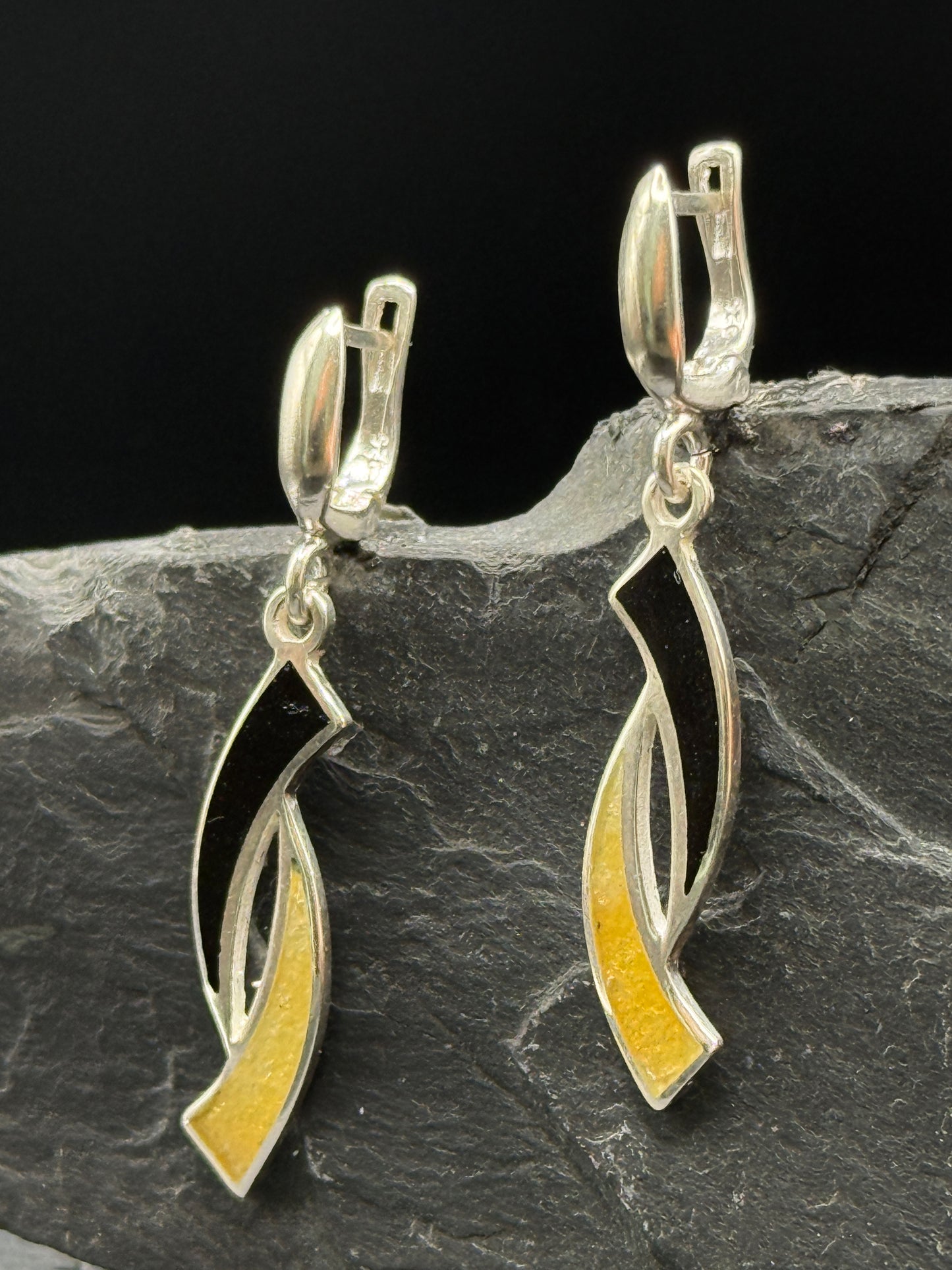 Harmony Flow Minanqari Earrings – Handmade Silver Enamel Earrings
