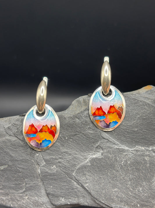 Earrings "Mountains at Sunset"