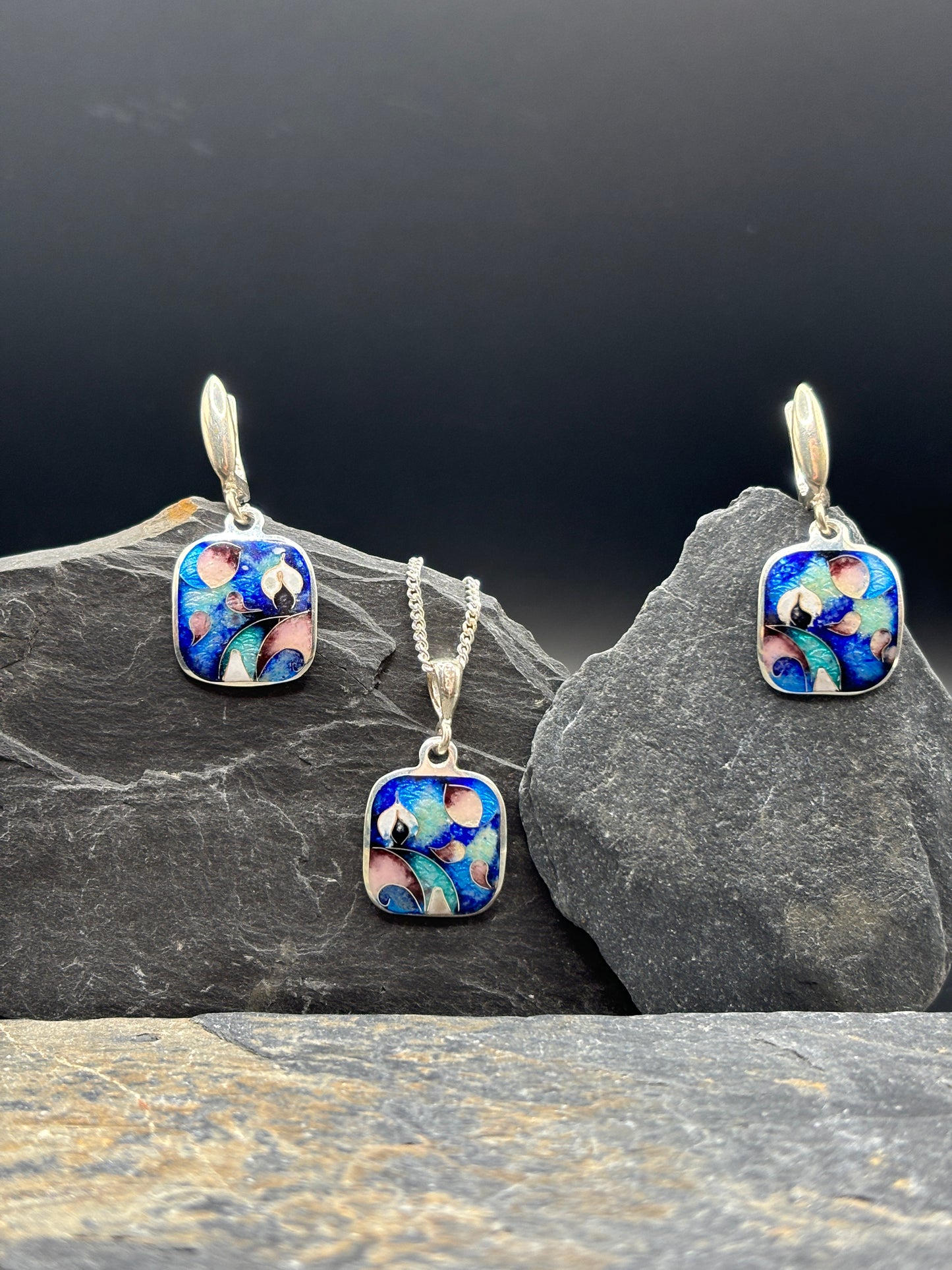 Earrings "Blue Abstraction"