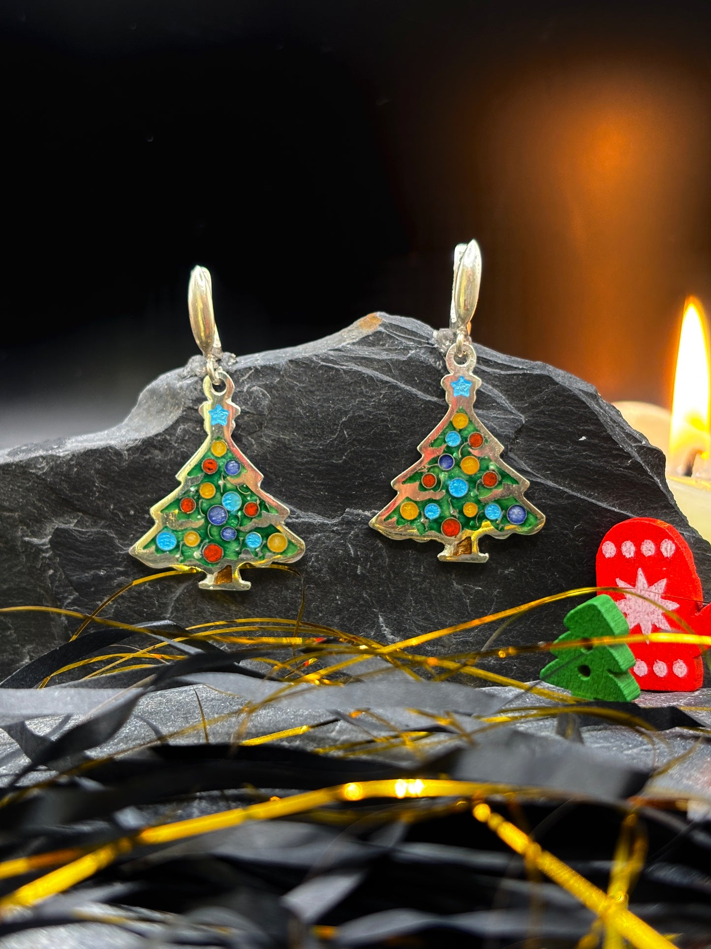 Earrings "New Year's Tree"