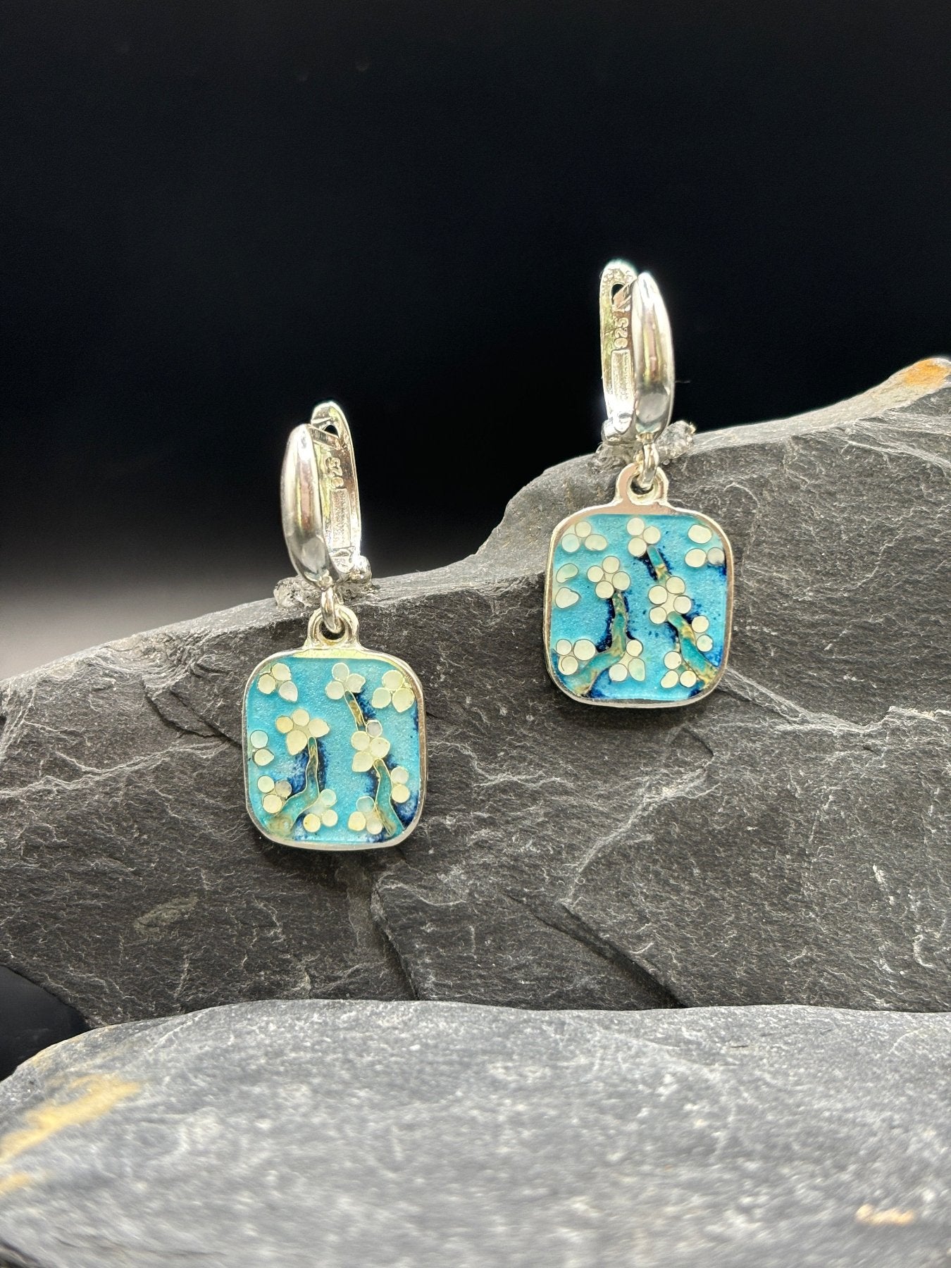 Earrings "Flowering branches of almonds"