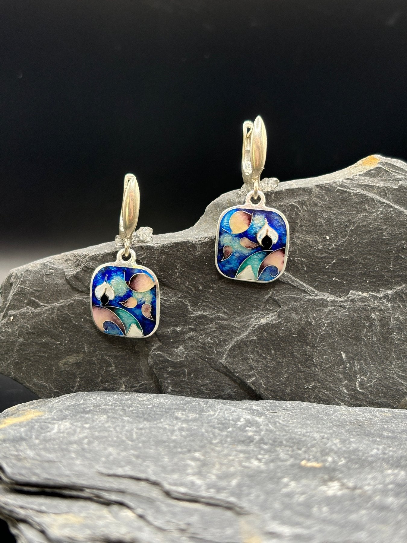 Earrings " Blue Abstraction"